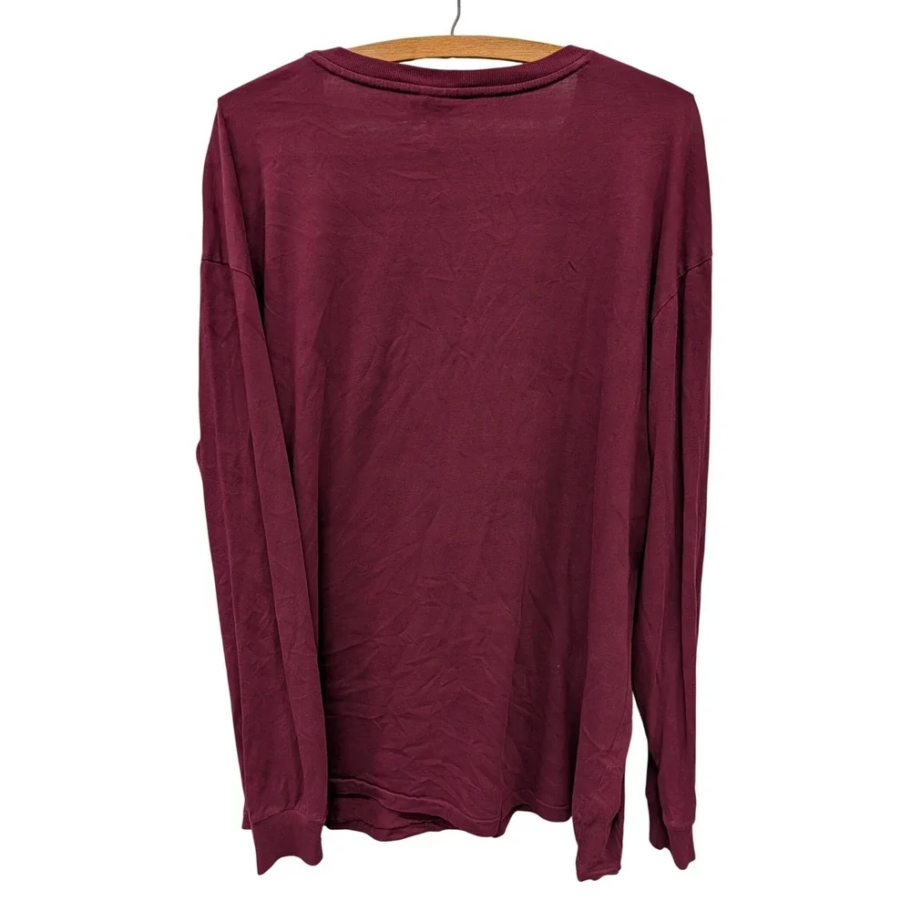 Vintage‎ Polo Ralph Lauren Men's Long Sleeve T-Shirt Maroon Pony Cotton- XXL